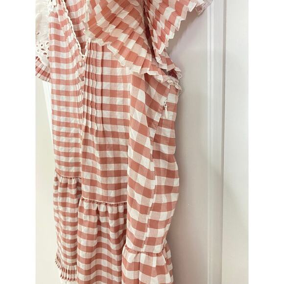 Hunter Bell Virginia Mini Dress Rosette Check Gingham Eyelet Ruffle Tuckernuck - Picture 10 of 11